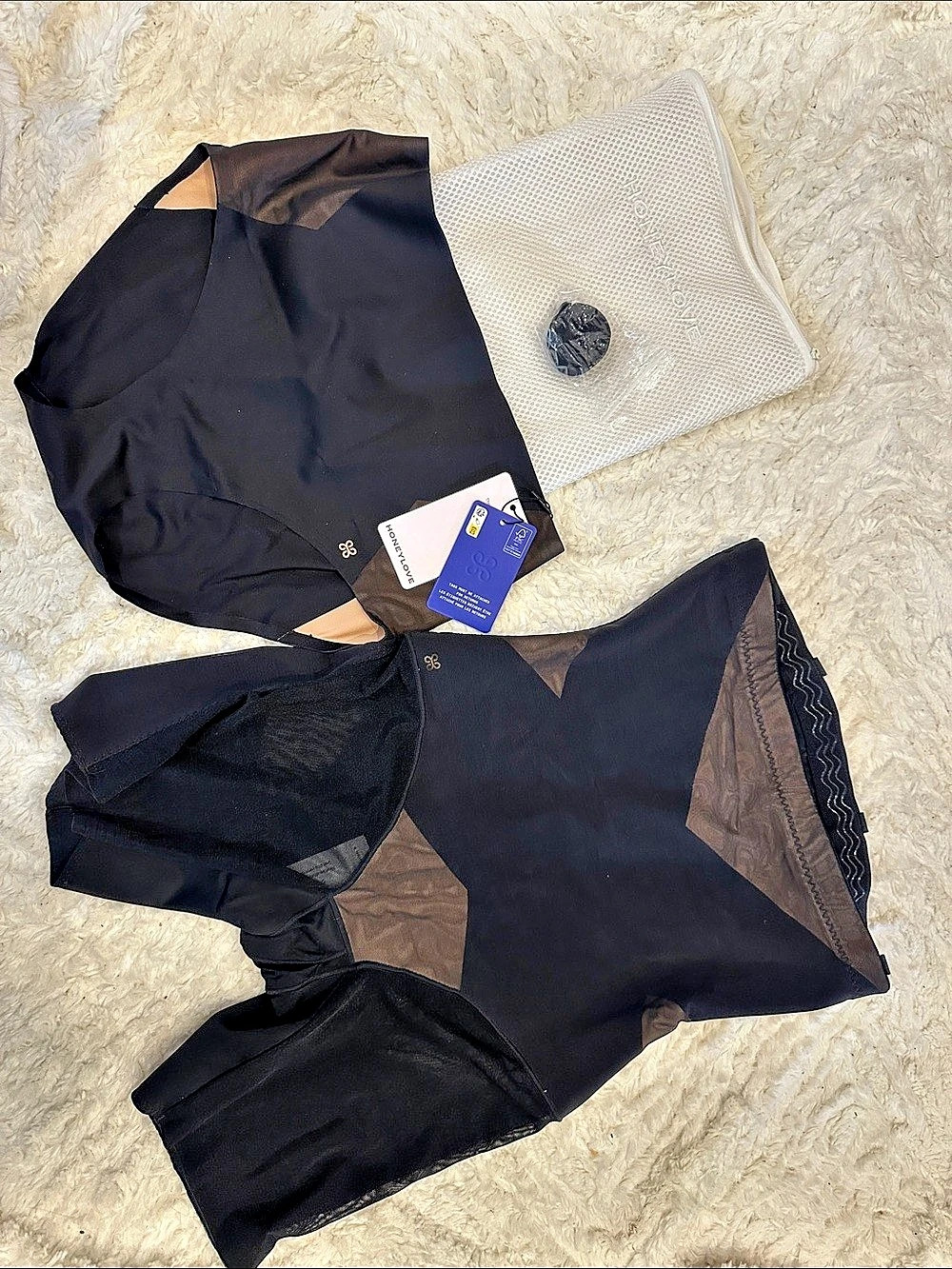 Honeylove SuperPower Short AND Crossover Brief Black Size Large NWT